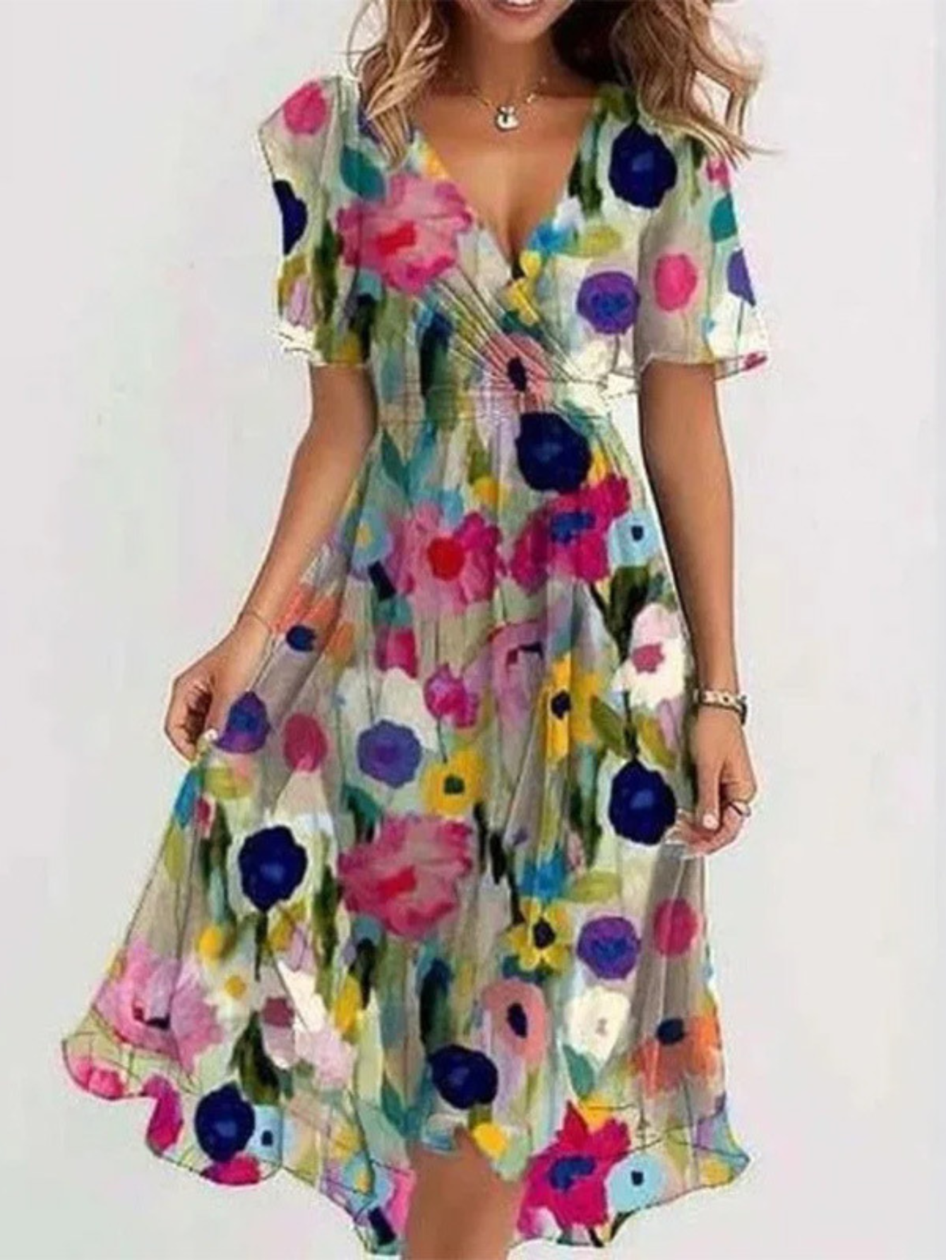 The Lavinia — Vibrant Boho Midi Dress