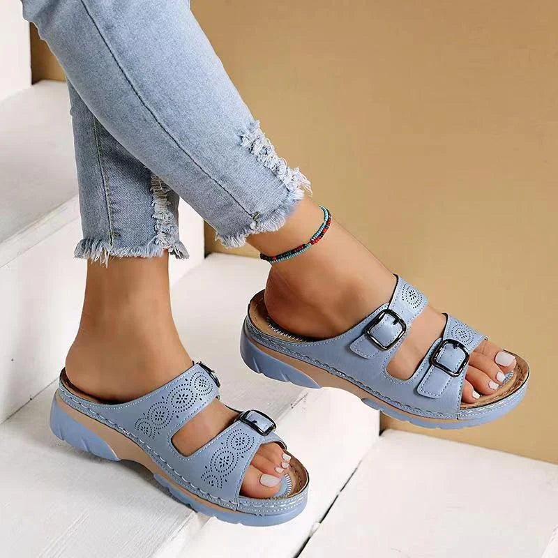 Seraphina — Strappy Comfortable Low-Heel Sandals
