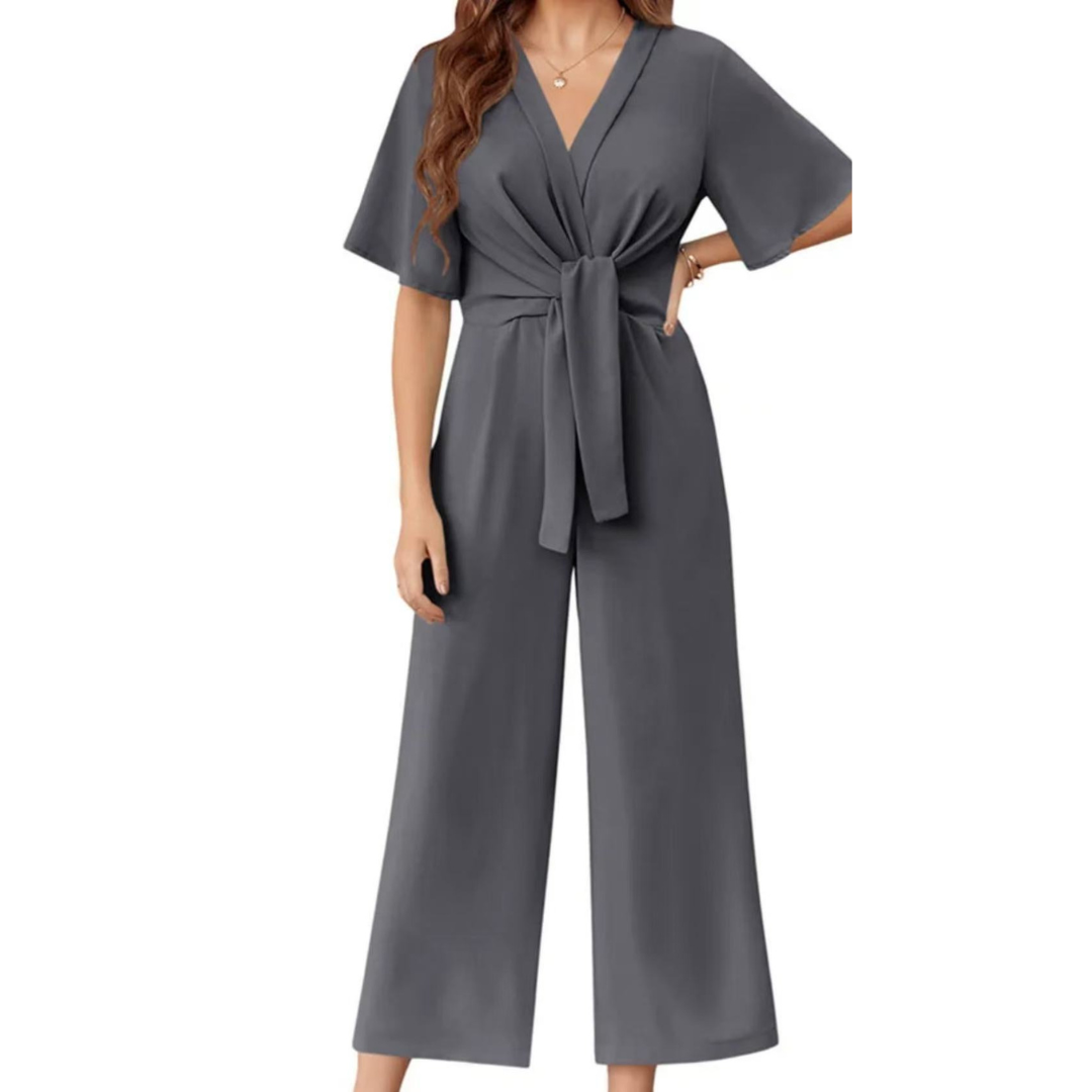 The Noémie — Tie-Knot Sleeveless Jumpsuit