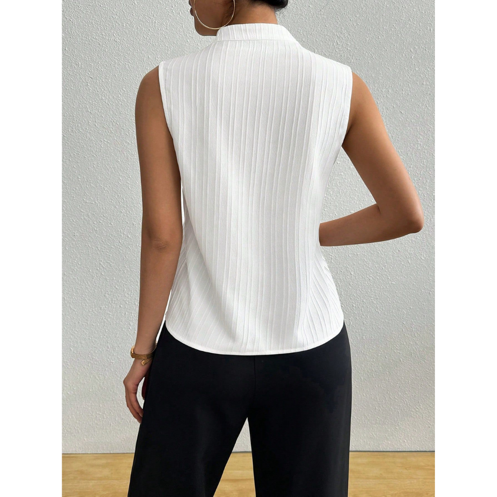 The Elodie — Sleeveless Stripe Knit Top