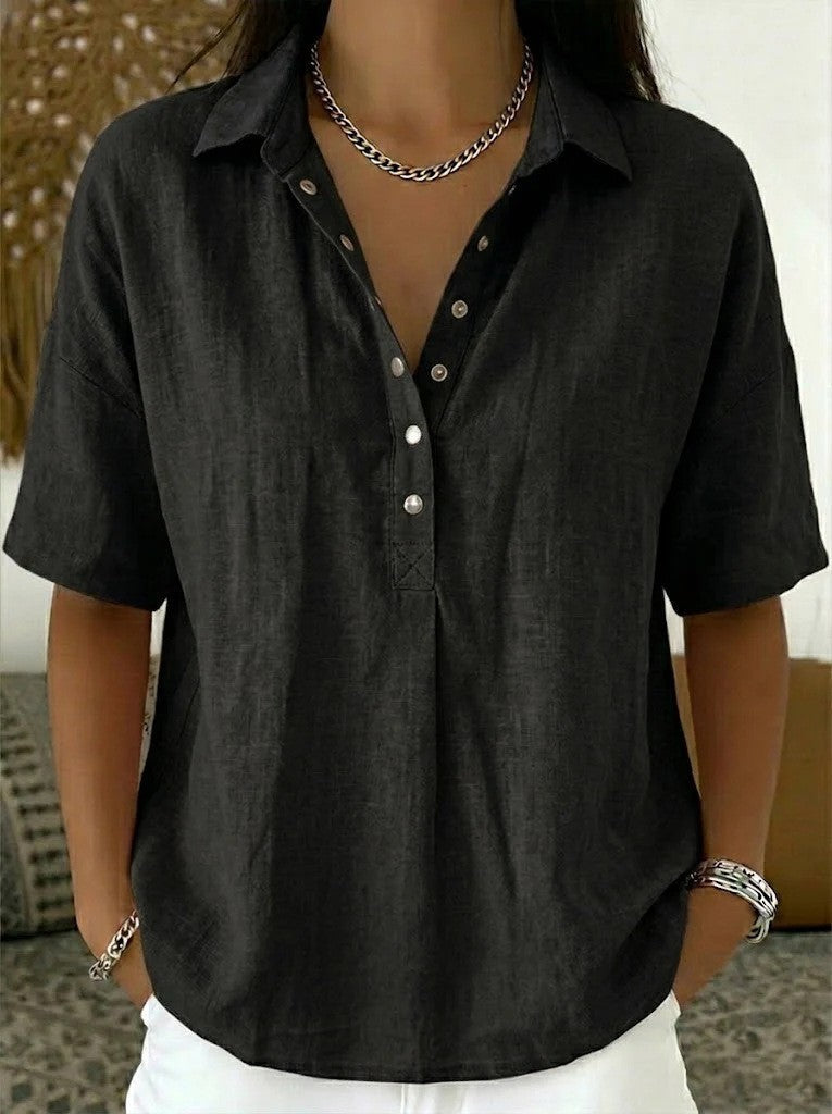 Colette — Effortless V-Neck Confidence Blouse