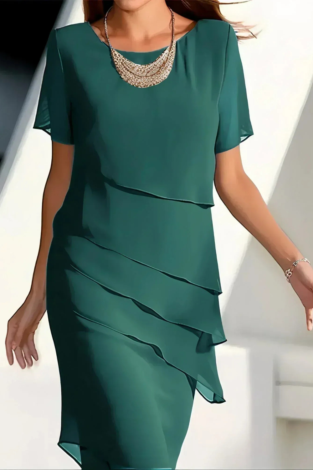Margot — Ruffle Elegant Comfort Midi Dress