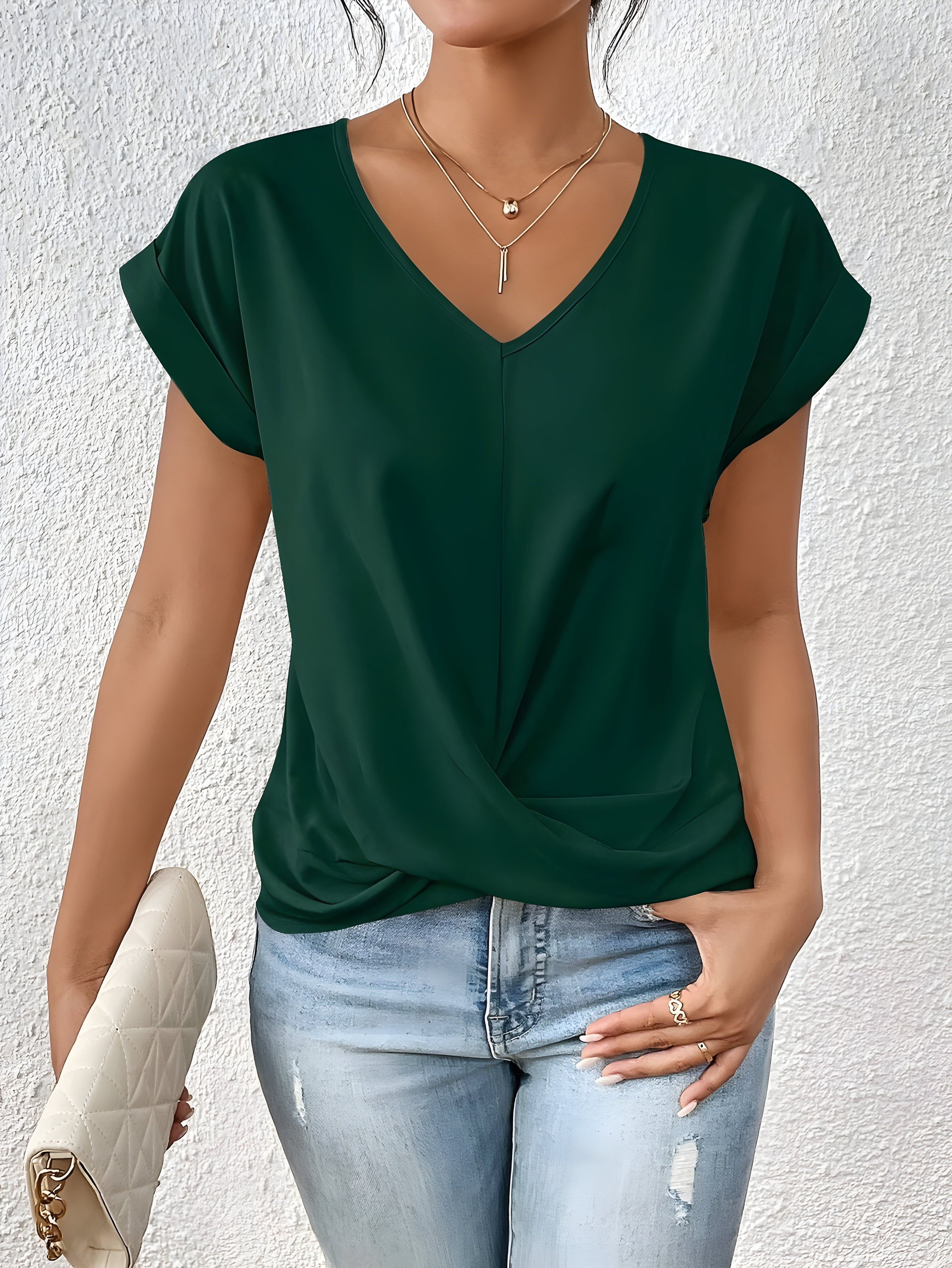 The Ottilie — Twist-Front V-Neck Top