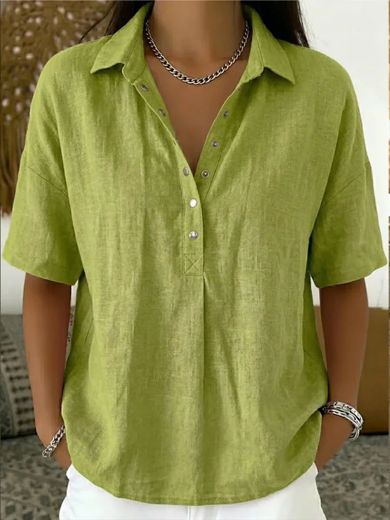 Colette — Effortless V-Neck Confidence Blouse