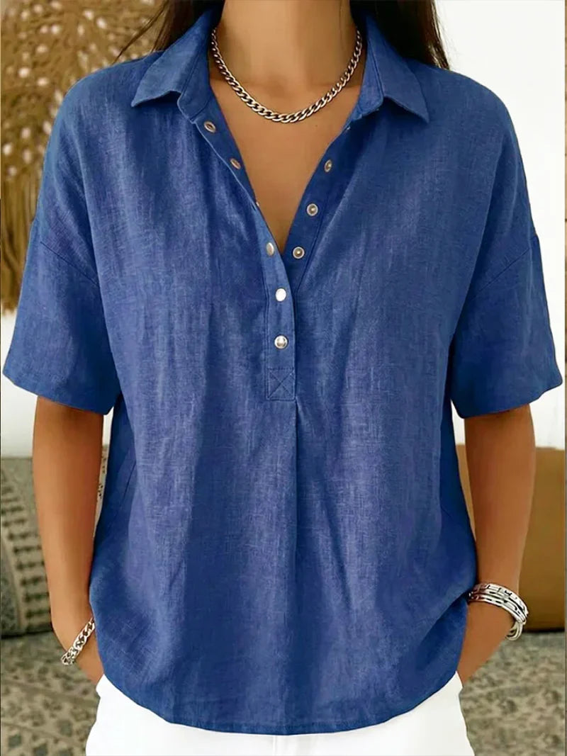 Colette — Effortless V-Neck Confidence Blouse