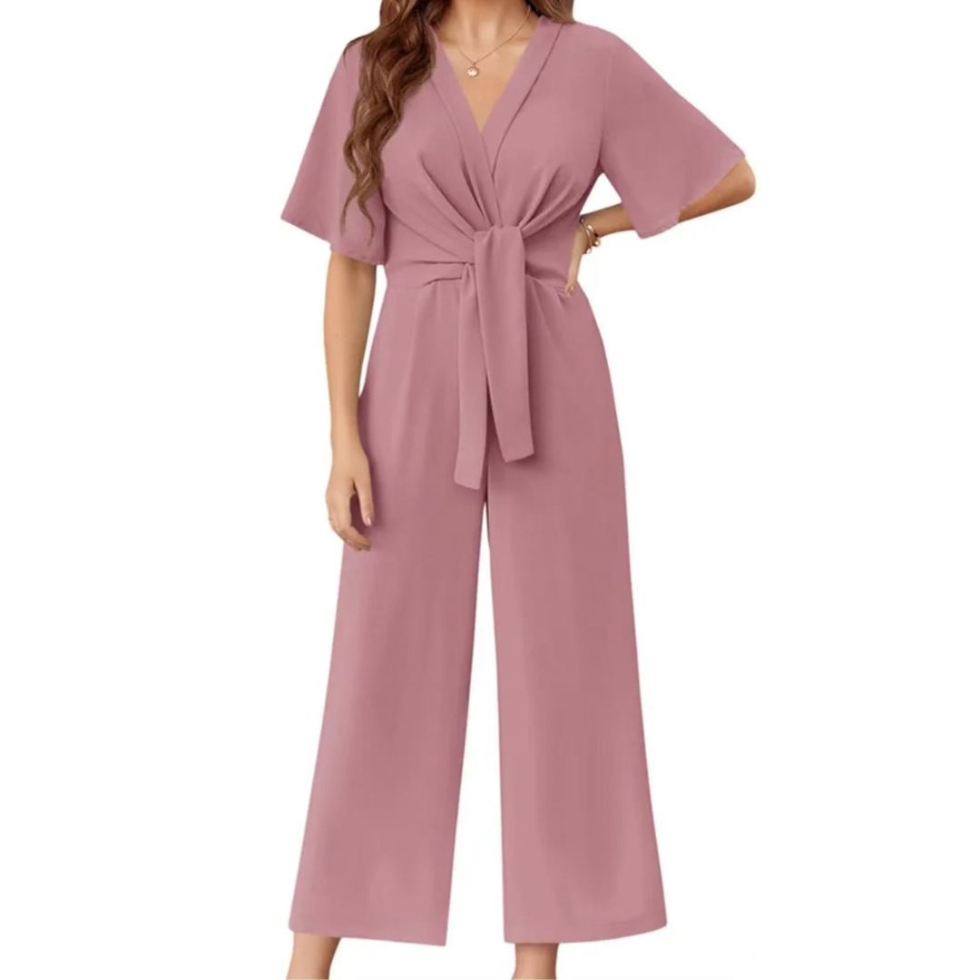 The Noémie — Tie-Knot Sleeveless Jumpsuit