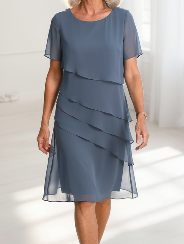 Margaux — Layered Midi Dress for Effortless Elegance