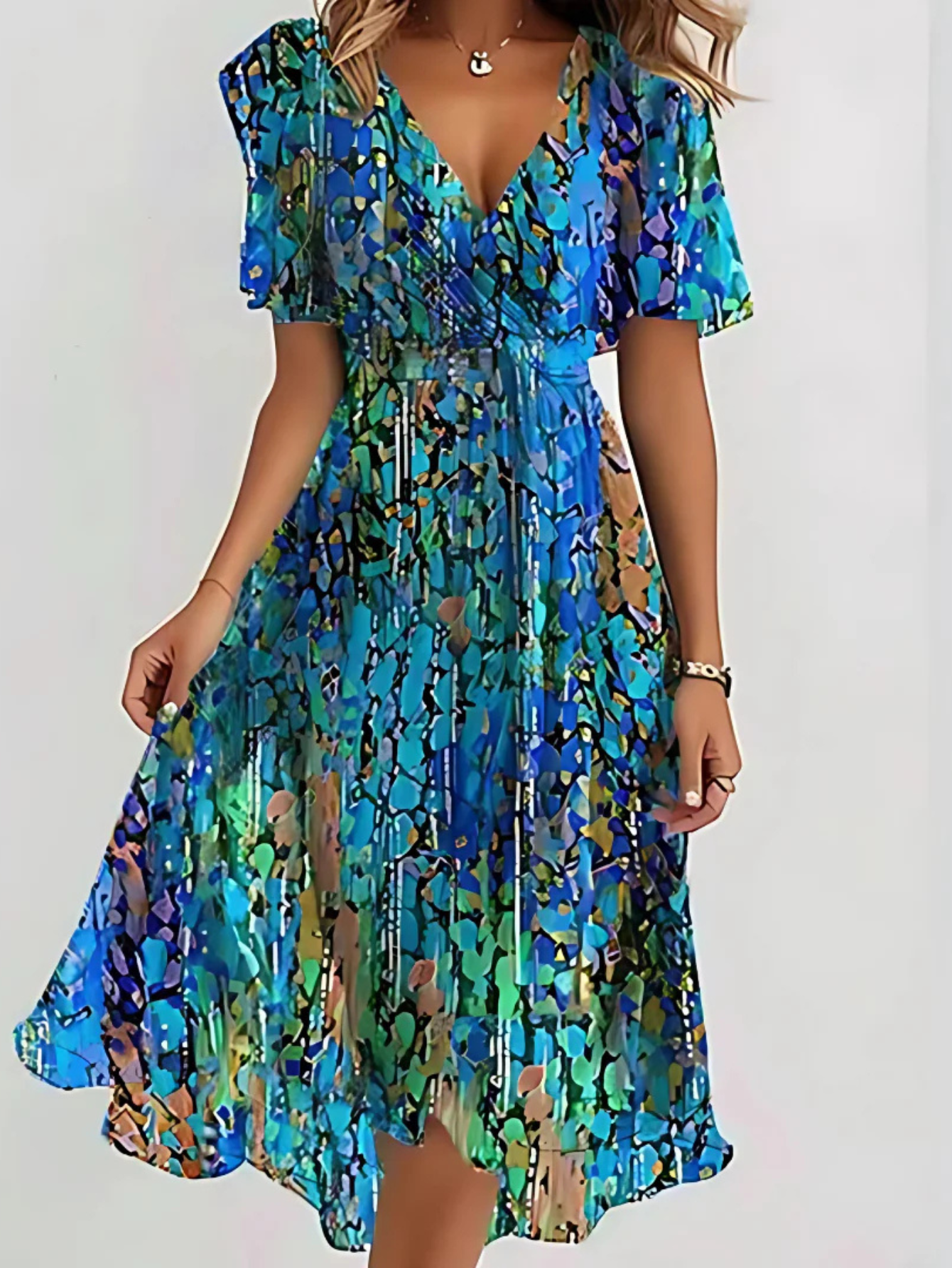 The Lavinia — Vibrant Boho Midi Dress