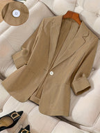 Camille — Soft Three-Quarter Sleeve Tailored Jacket