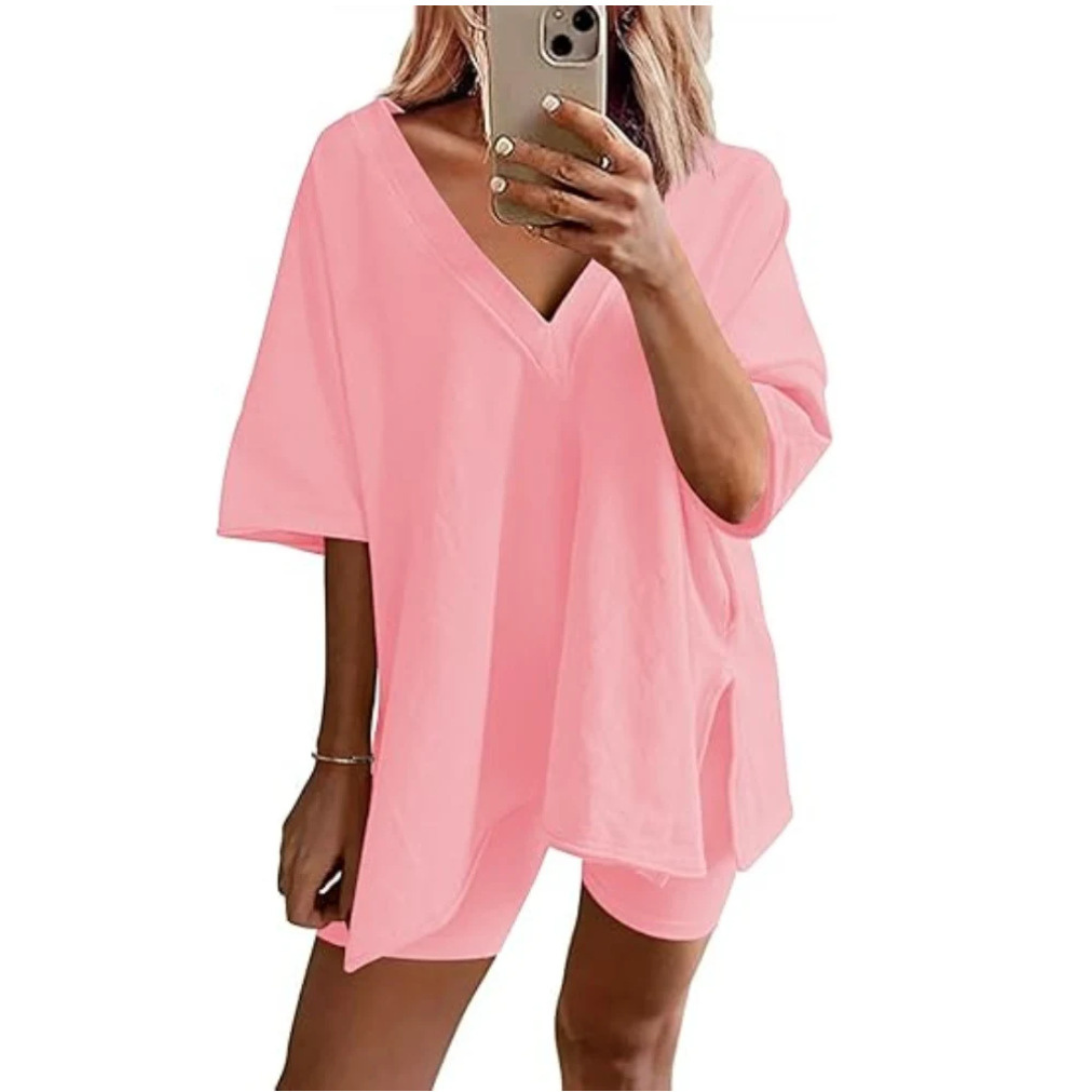 The Camille — V-Neck Cotton Short Set