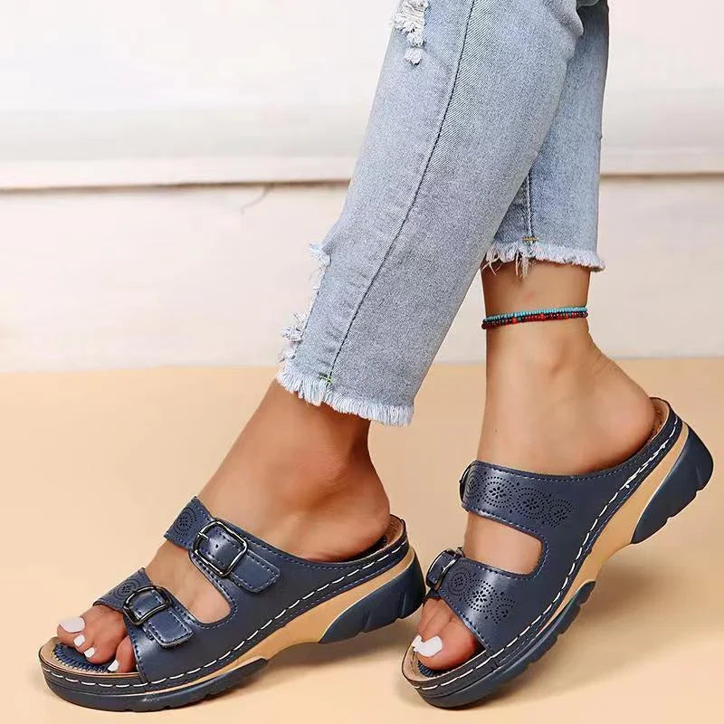 Seraphina — Strappy Comfortable Low-Heel Sandals