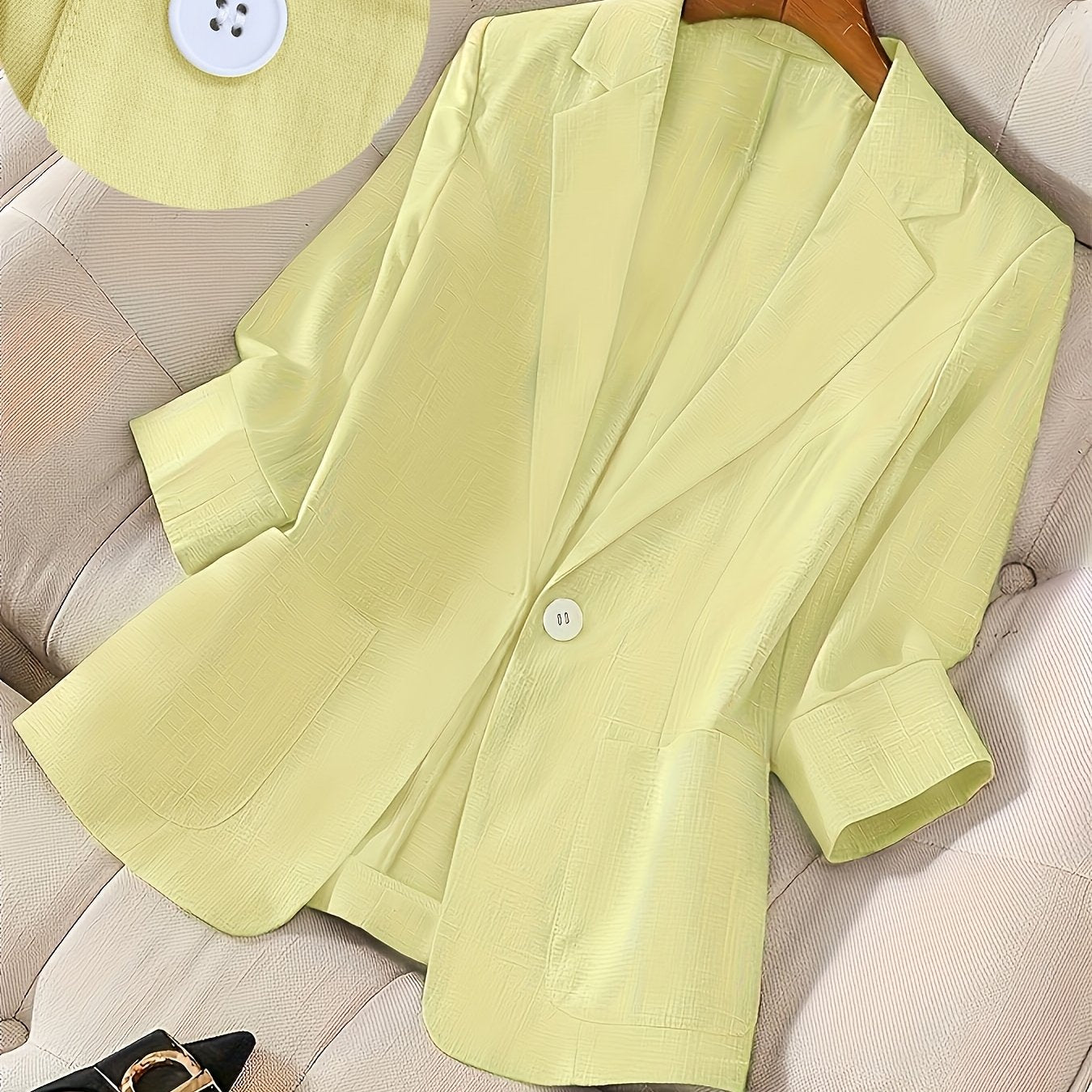 Camille — Soft Three-Quarter Sleeve Tailored Jacket