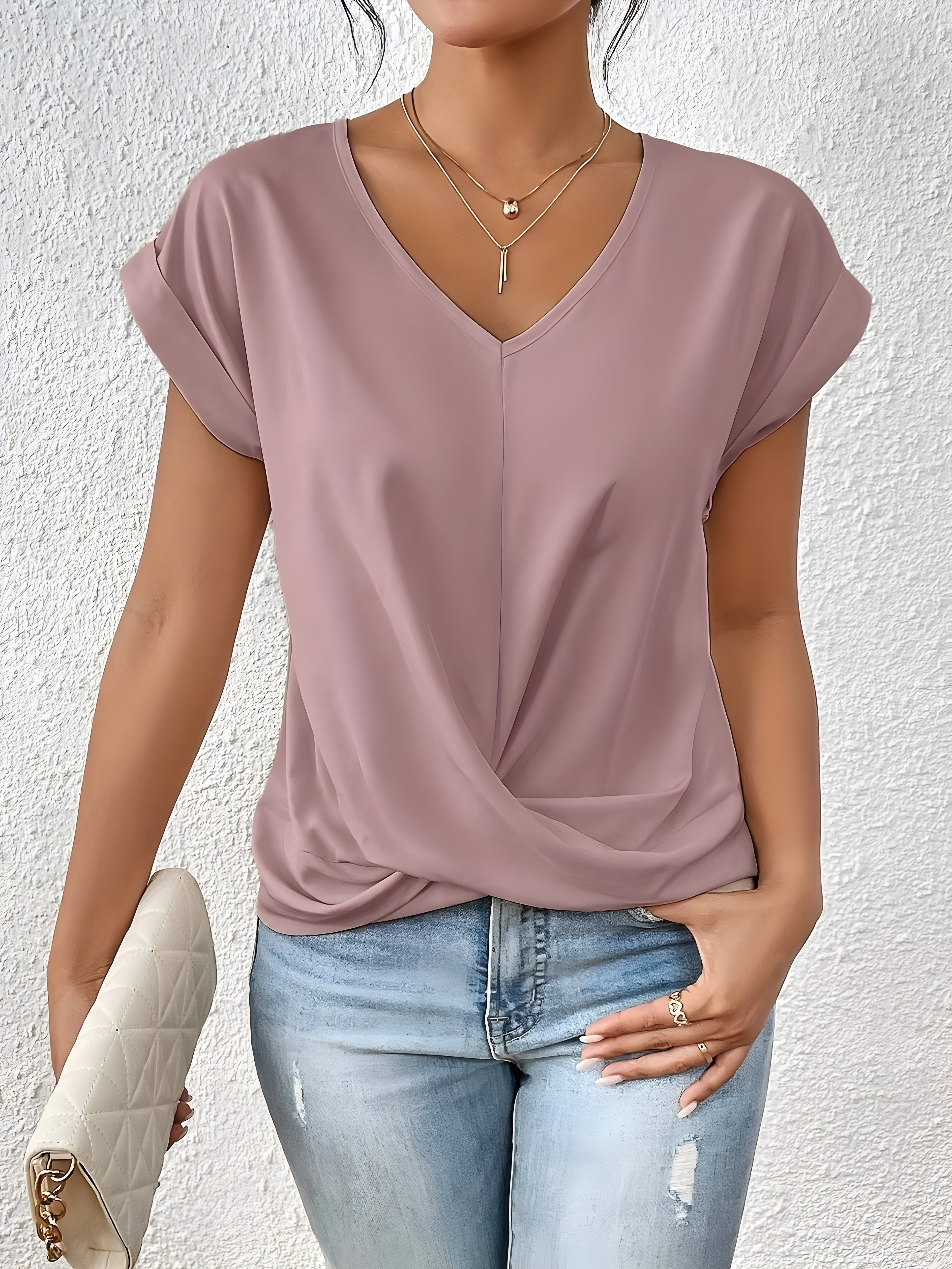 The Ottilie — Twist-Front V-Neck Top