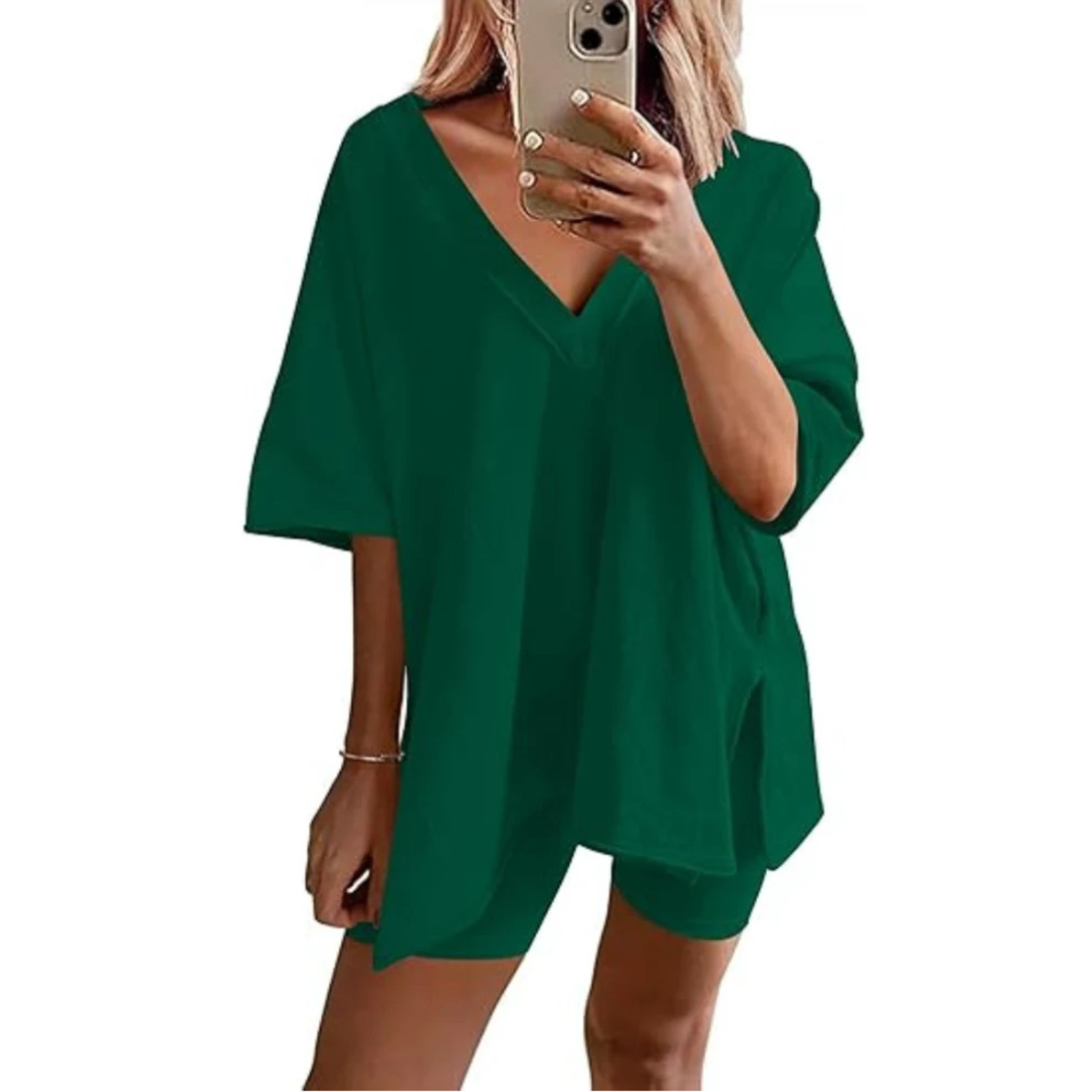 The Camille — V-Neck Cotton Short Set