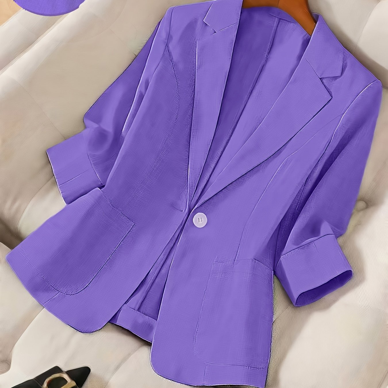 Camille — Soft Three-Quarter Sleeve Tailored Jacket