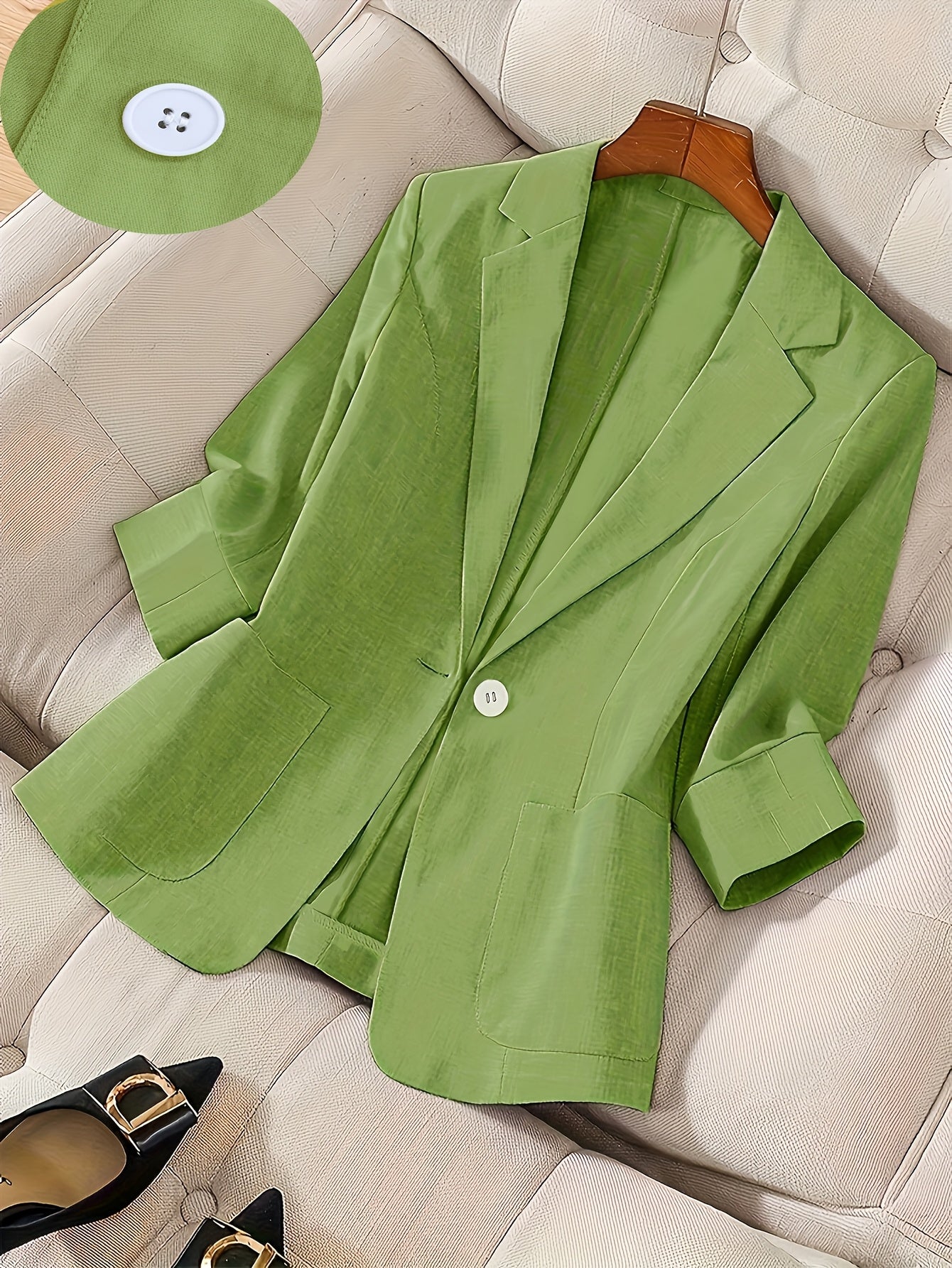 Camille — Soft Three-Quarter Sleeve Tailored Jacket