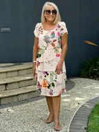 The Solène — Fitted Floral Midi Dress