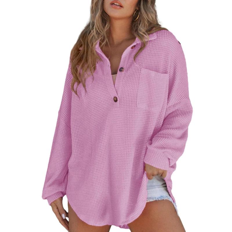 The Joséphine — Waffle-Knit V-Neck Sweater