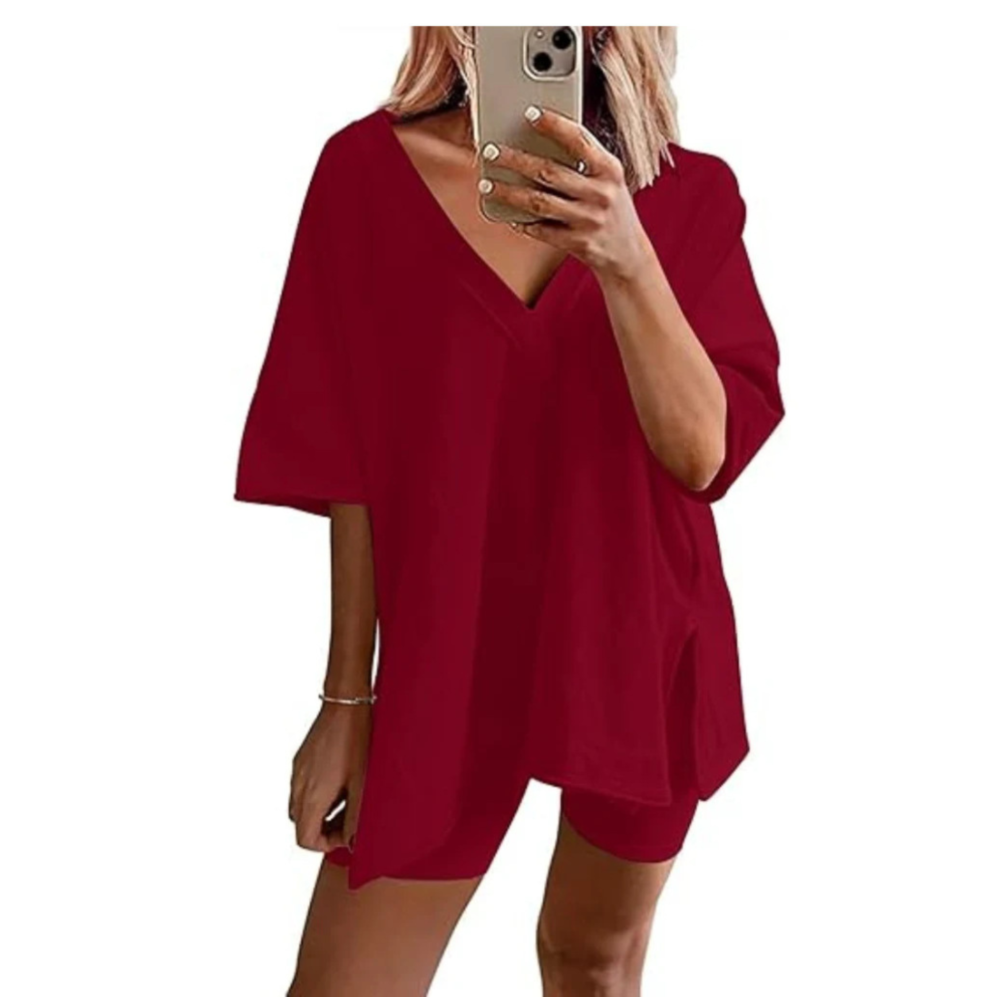 The Camille — V-Neck Cotton Short Set