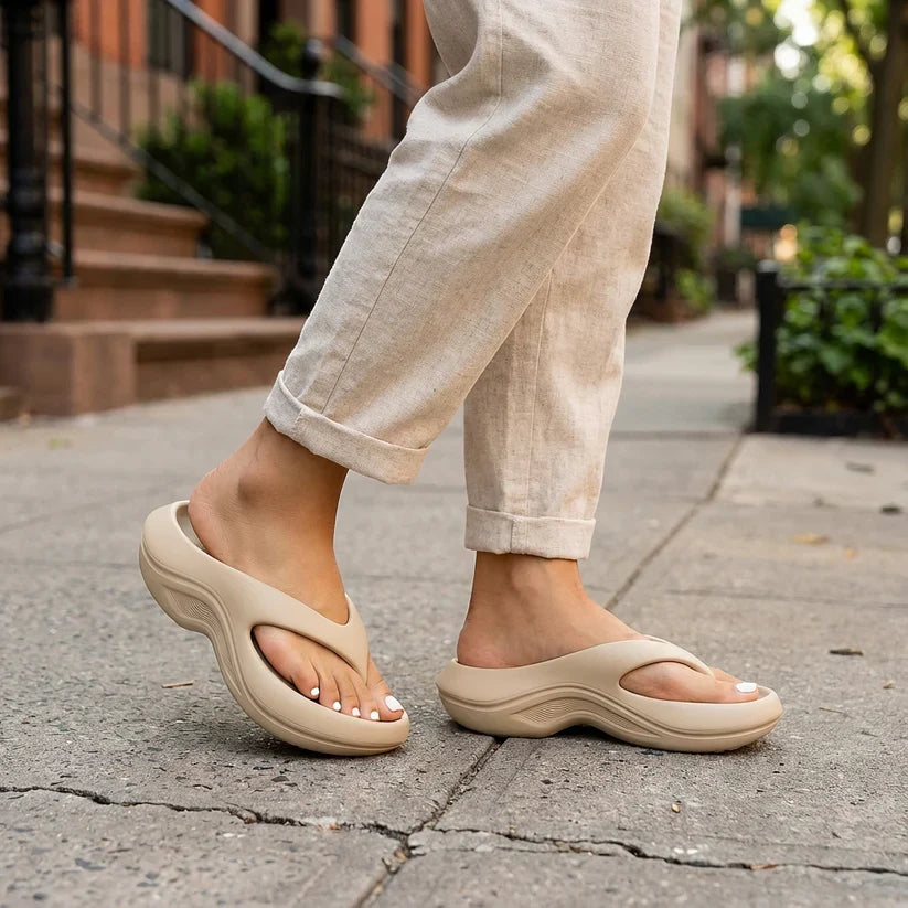 Seraphina — Soft Striped Summer Flip-Flops