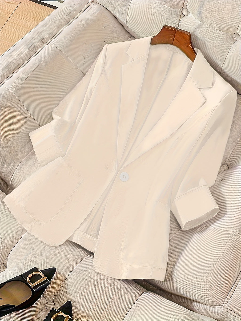 Camille — Soft Three-Quarter Sleeve Tailored Jacket