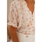 The Elvira — Floral Short-Sleeve Blouse