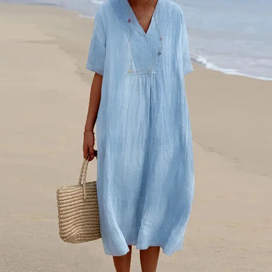 The Joséphine — Stripe Relaxed Midi Dress