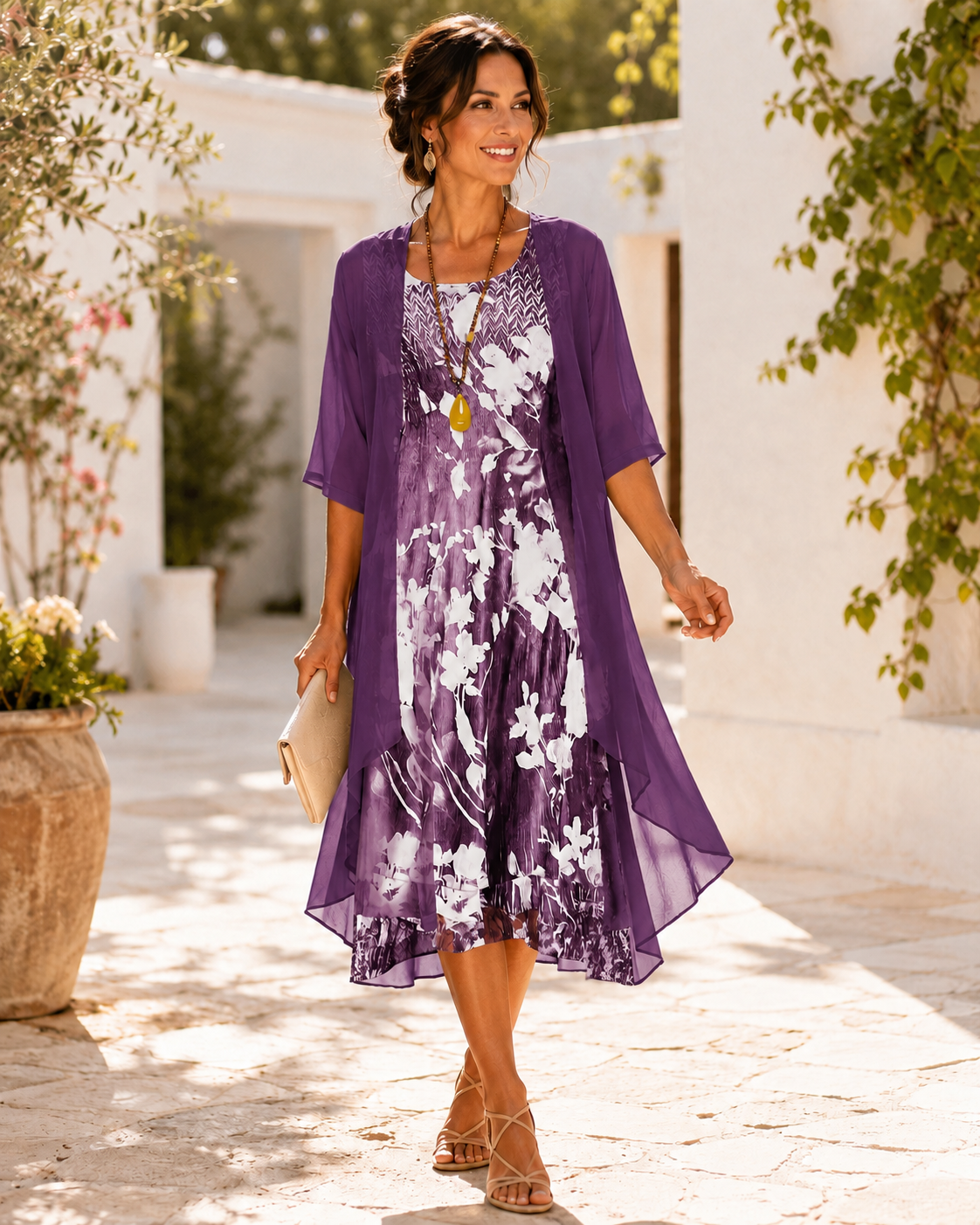 Noemie — Breezy Two-Layer Midi Dress