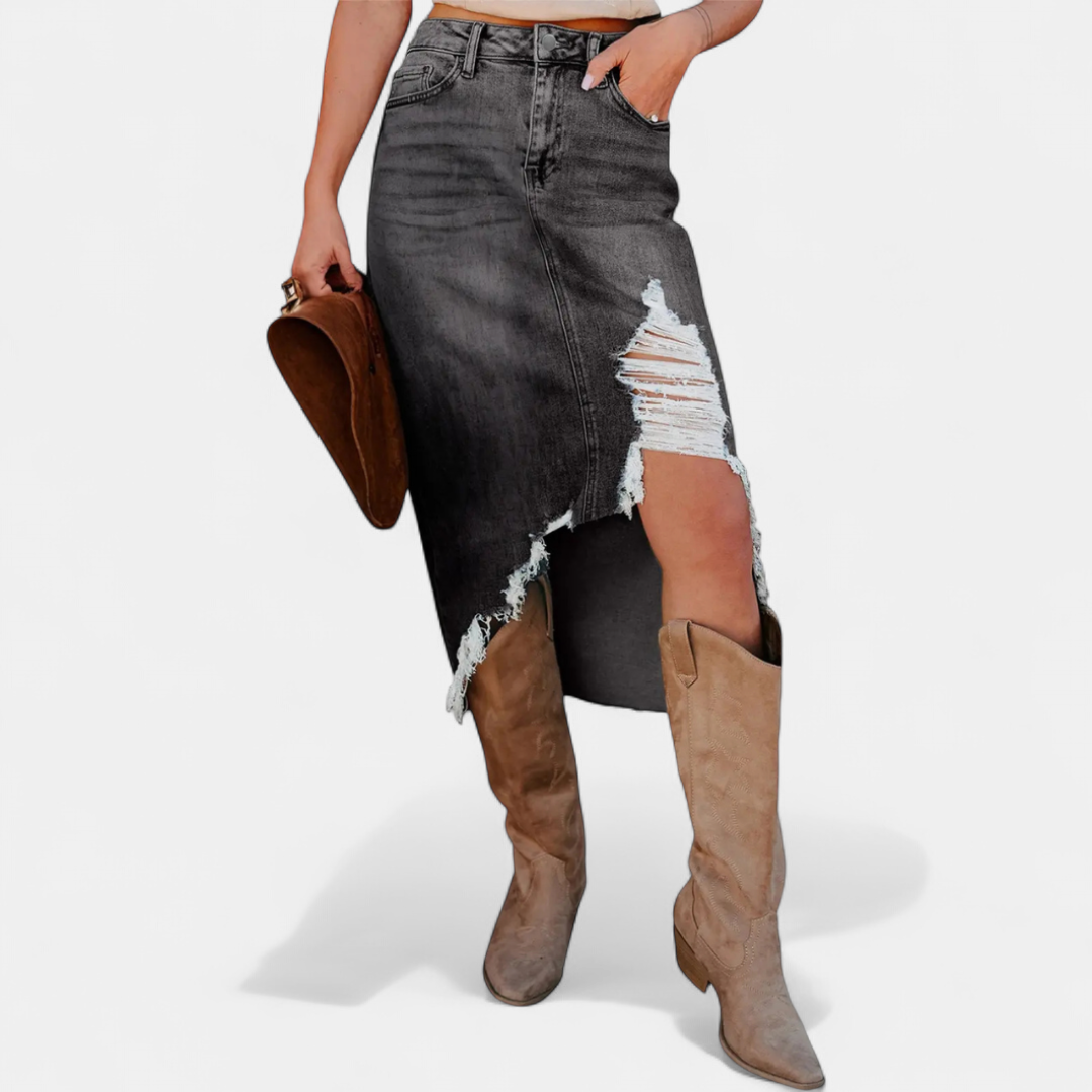 Anaïs — Relaxed High-Waist Denim Maxi Skirt