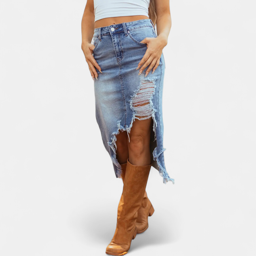 Anaïs — Relaxed High-Waist Denim Maxi Skirt