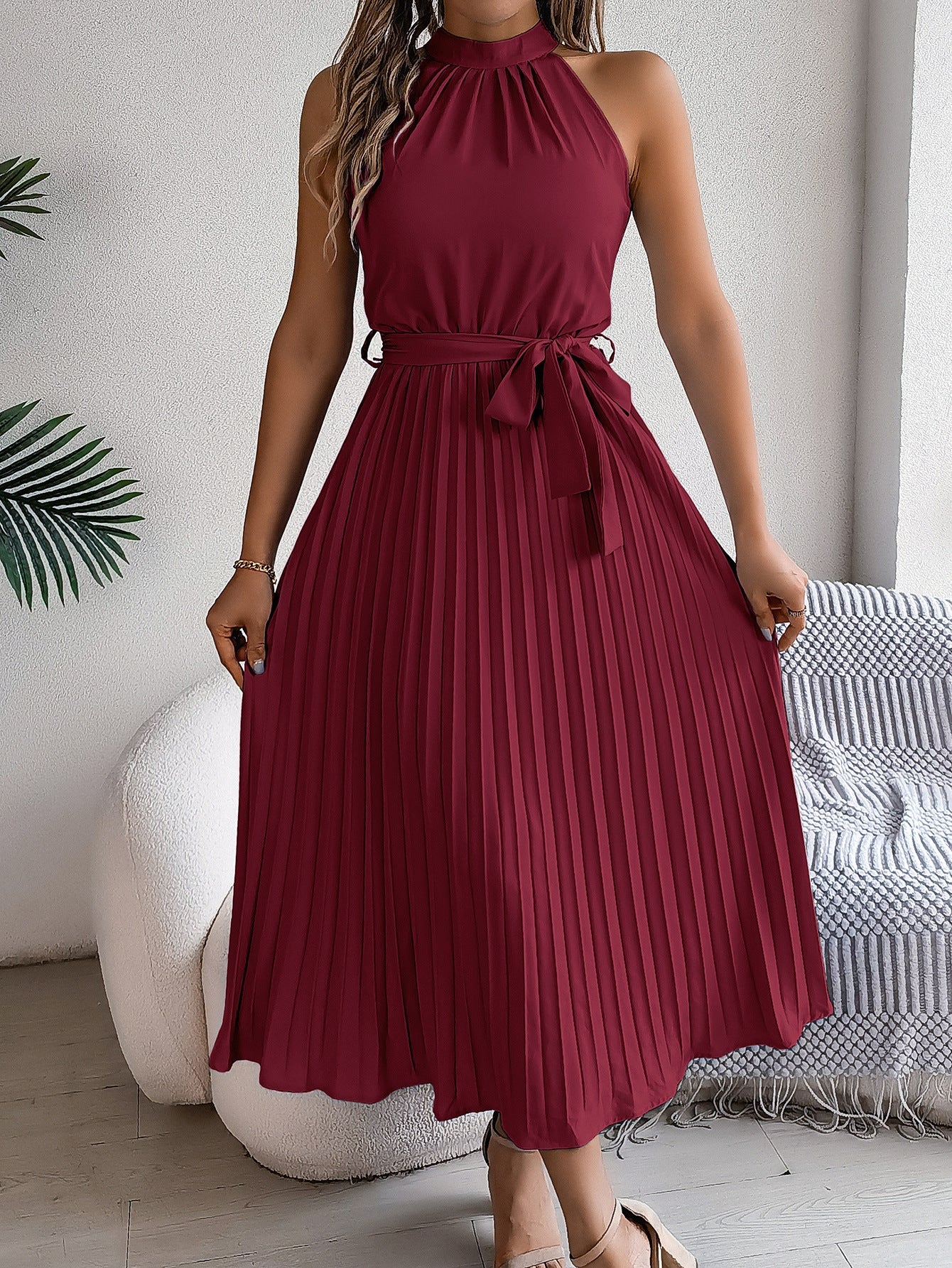 The Elodie — Pleated Midi Dress