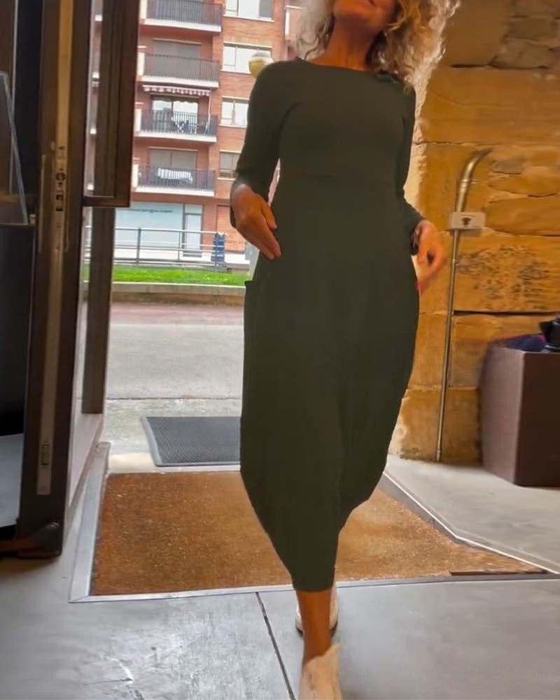 The Léonie — Striped Easy Midi Dress