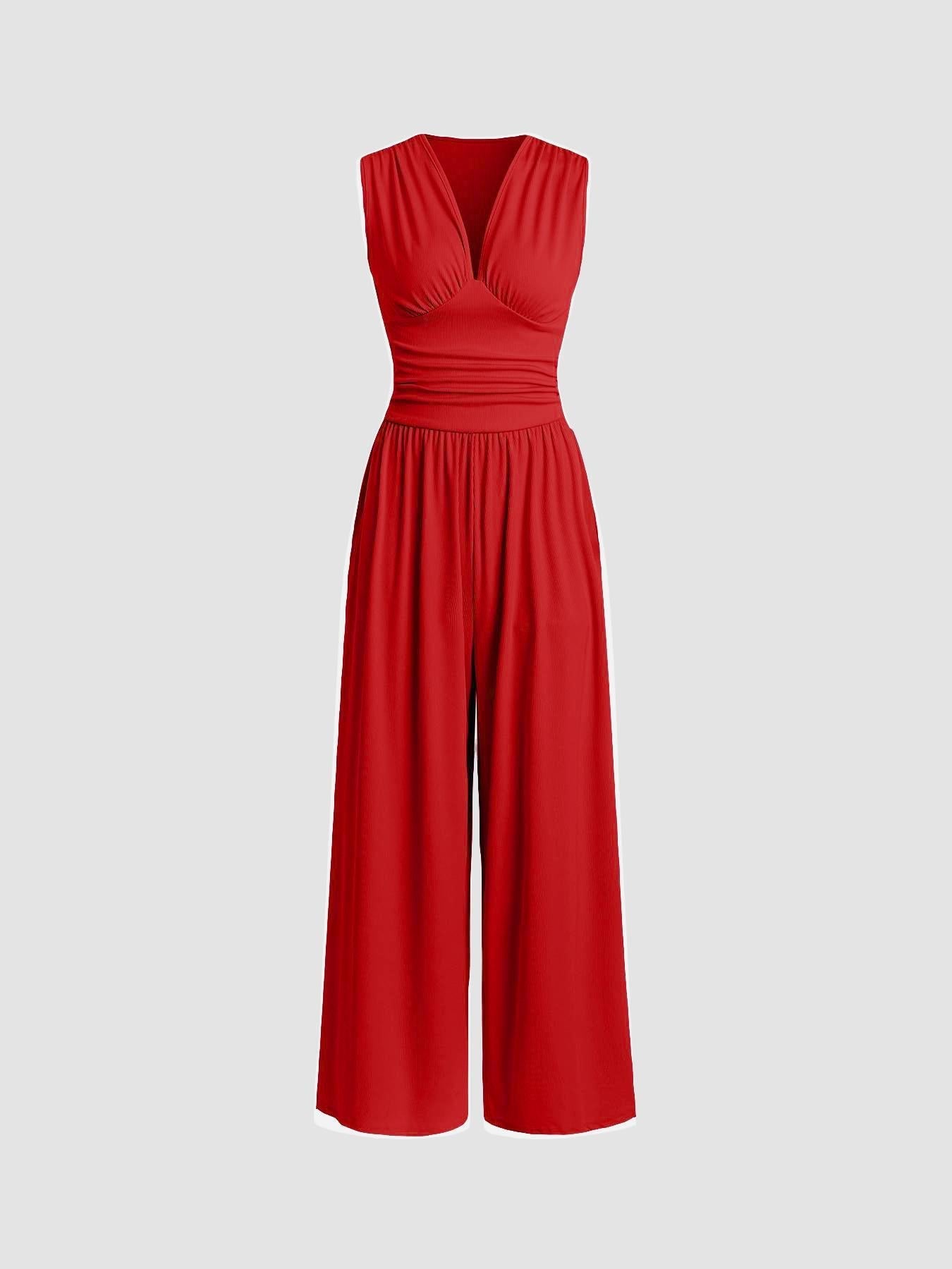 Élise — Sleeveless Wide-Leg Jumpsuit With Built-In Bra