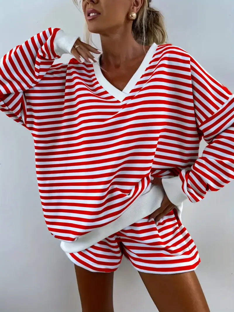 The Solène — Relaxed Striped Long Lounge Set