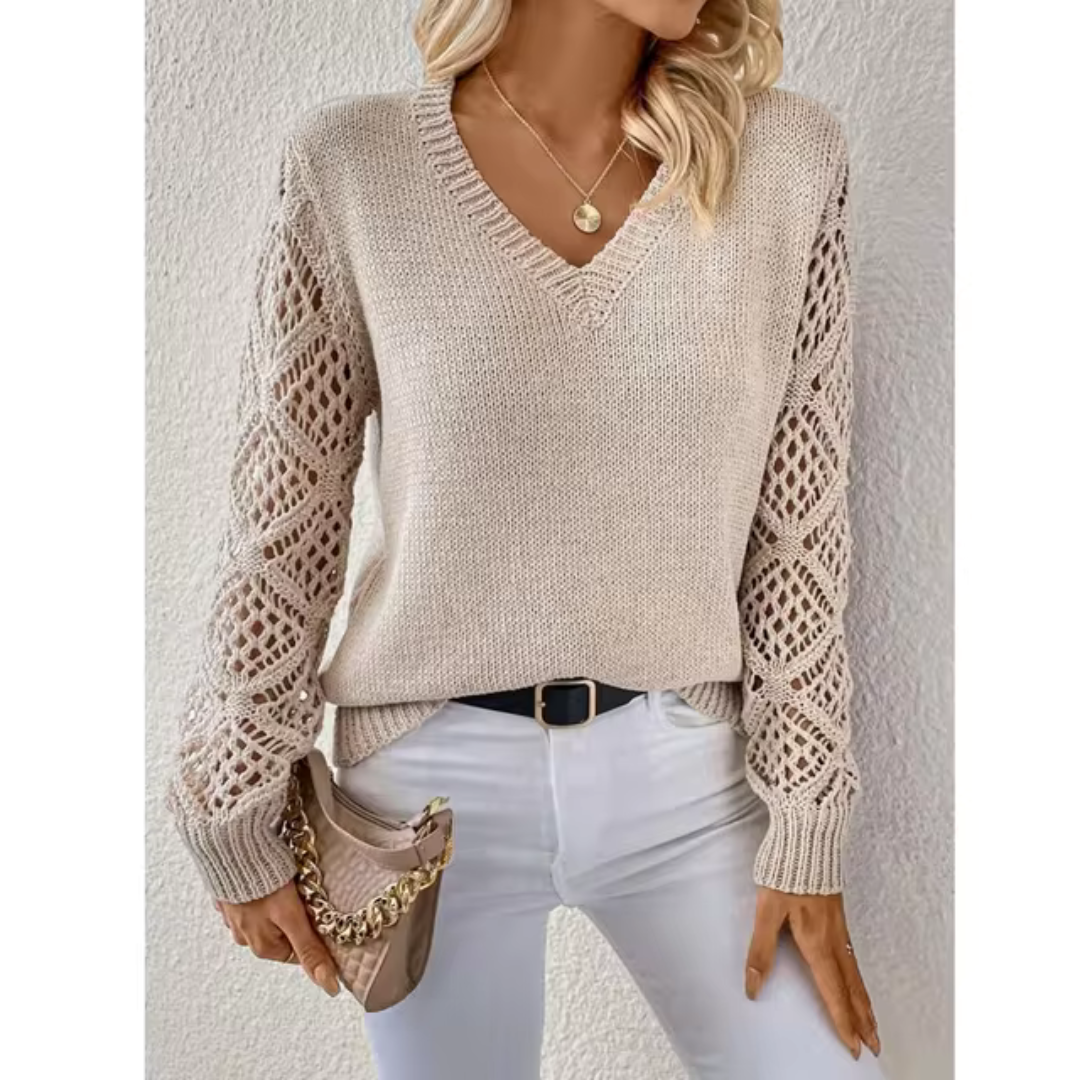 The Amélie — Relaxed V-Neck Pullover