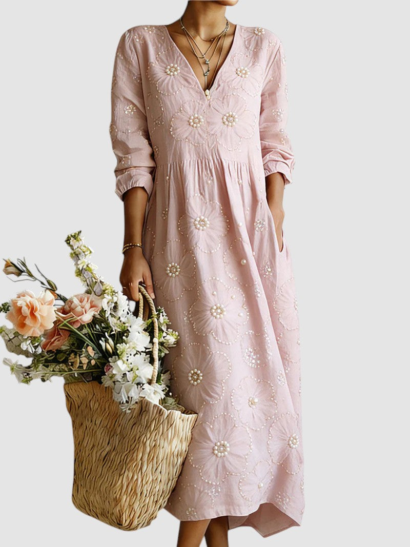 Floral midi dress - Pink