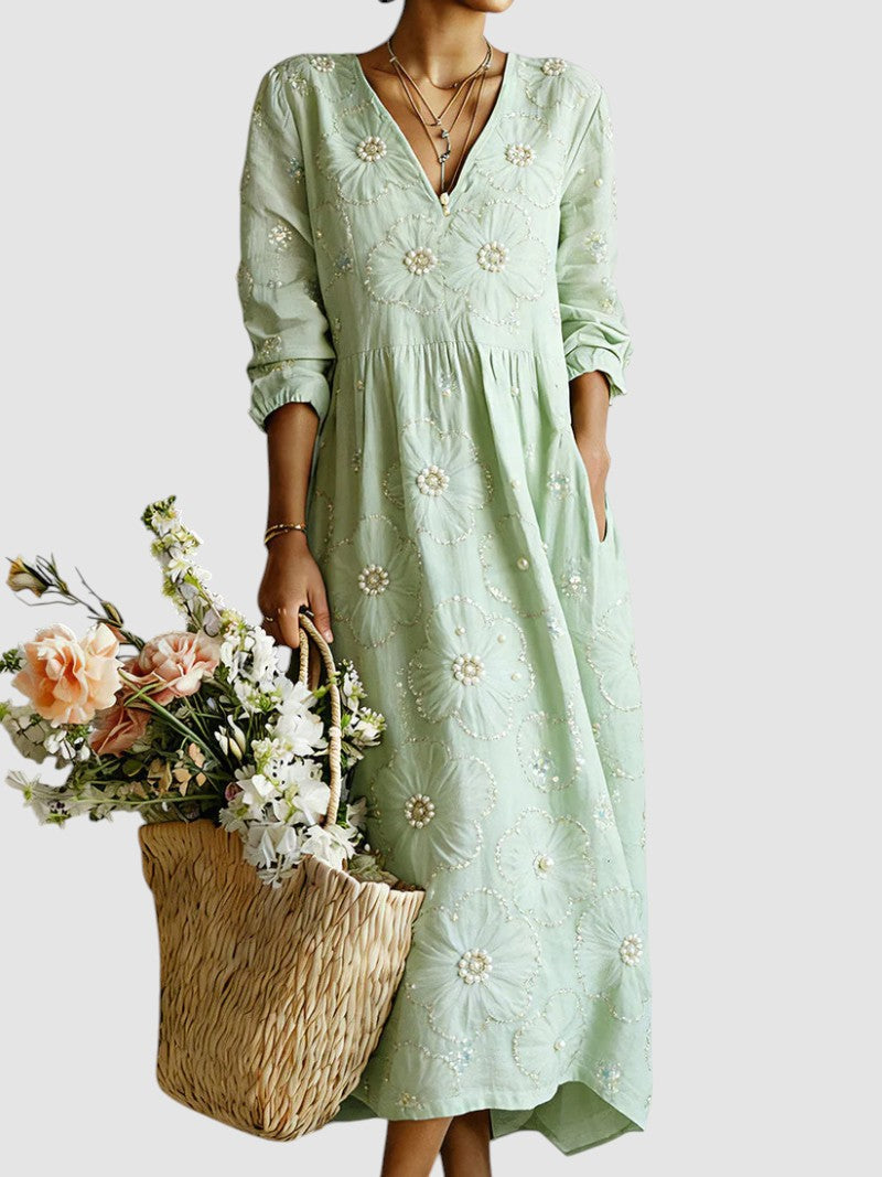 Floral midi dress - Green