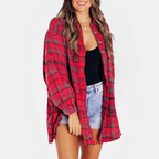 Joséphine — Raw Hem Flannel Shirt