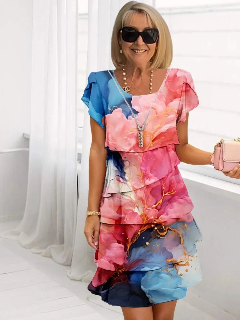 Margaux — A-Line Ruffle Dress for Elegance