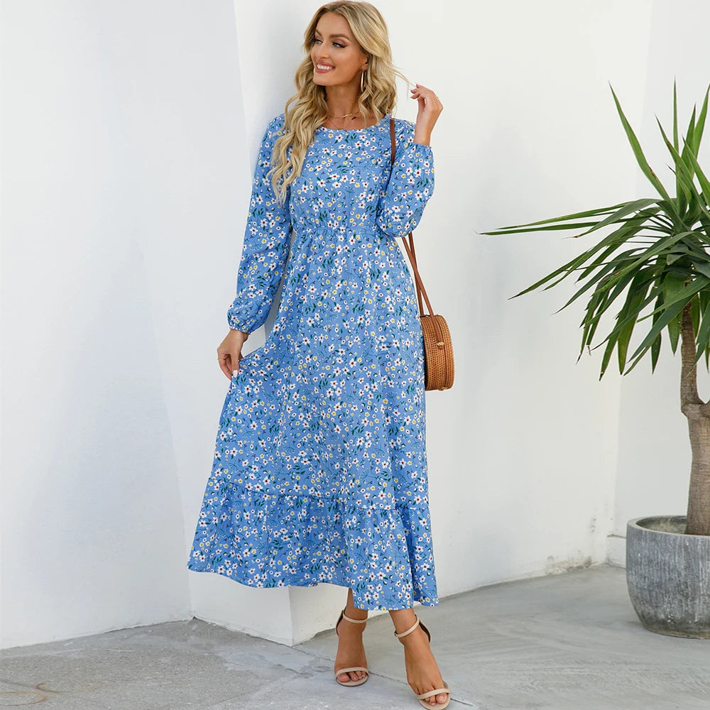 Charlotte — Soft-Stretch Smocked Floral Midi Dress