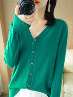 Diane — Soft V-Neck Cashmere-Feel Cardigan