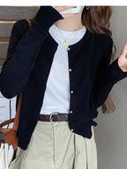Apolline — Soft-Knit Round-Neck Button Cardigan