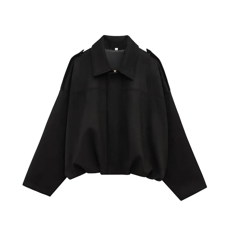 Céleste — Faux-Suede Oversized Bomber Jacket