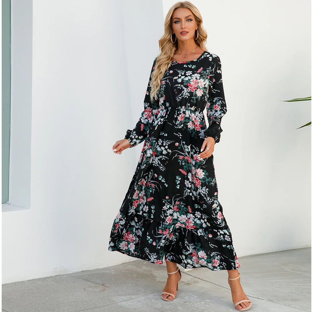 Charlotte — Soft-Stretch Smocked Floral Midi Dress