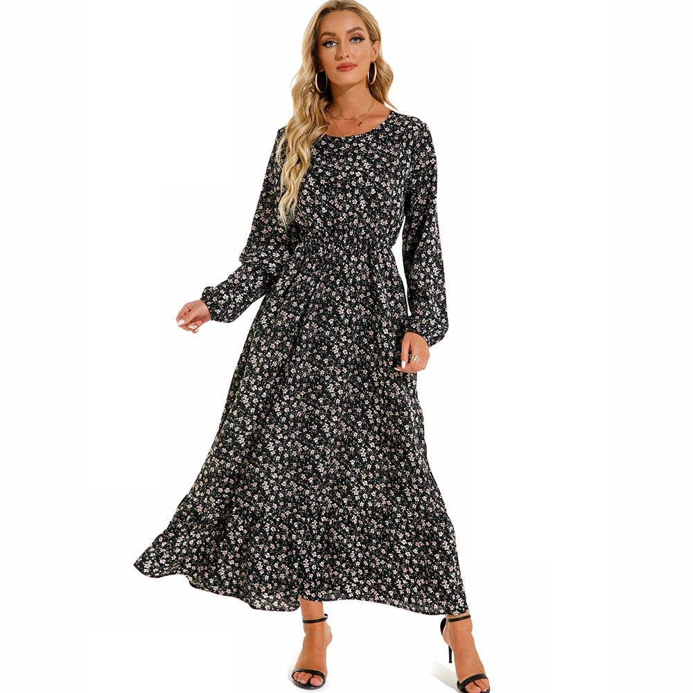 Charlotte — Soft-Stretch Smocked Floral Midi Dress