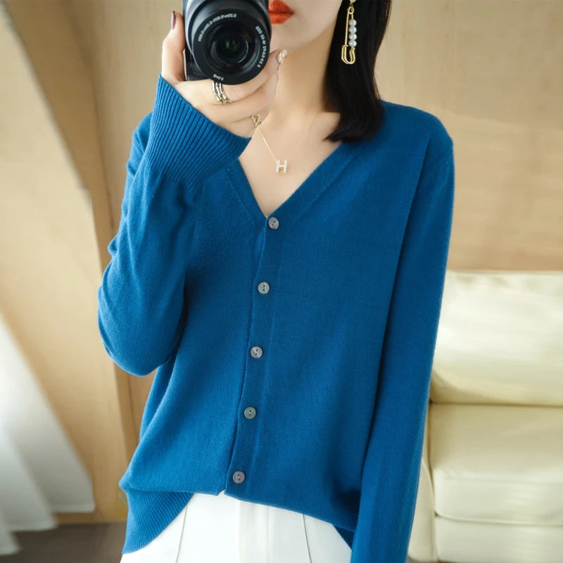 Diane — Soft V-Neck Cashmere-Feel Cardigan