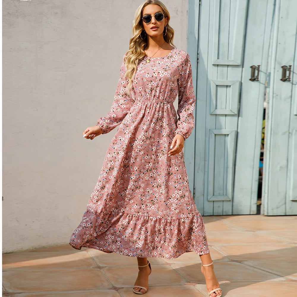 Charlotte — Soft-Stretch Smocked Floral Midi Dress