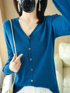 Diane — Soft V-Neck Cashmere-Feel Cardigan