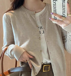 Apolline — Soft-Knit Round-Neck Button Cardigan