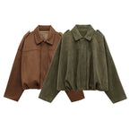 Céleste — Faux-Suede Oversized Bomber Jacket